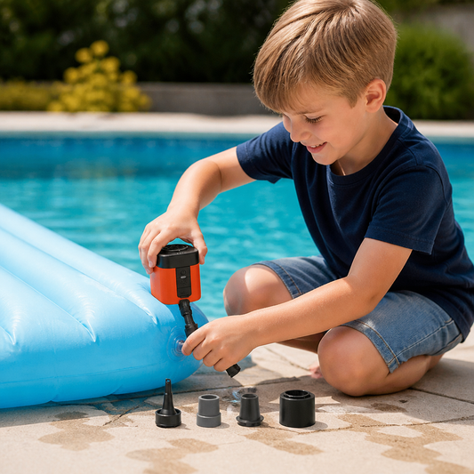 Tragbare Mini-Luftpumpe mit LED-Licht – schnelles Aufpumpen und Ablassen