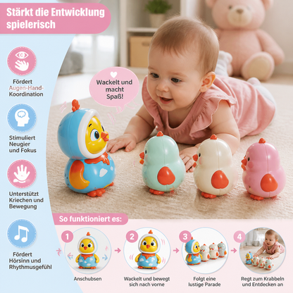 Wackelndes Huhn-Bauchlage-Spielzeug