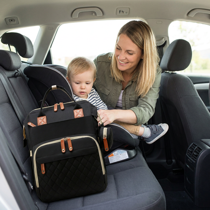 3-in-1 Reise Wickelrucksack mit faltbarem Babybett - Perfekt für Unterwegs!