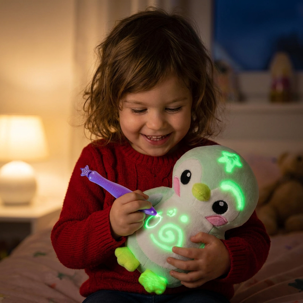 Magisches Kuscheltier mit Leuchtstift – Interaktives Leucht-Plüschtier für Kinder