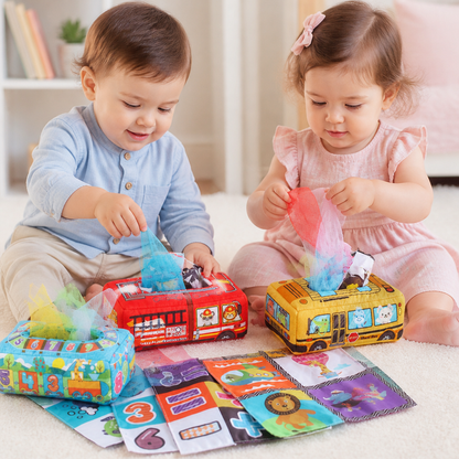 Montessori Zauber-Taschentuchbox – Sensorisches Lernspielzeug für Babys