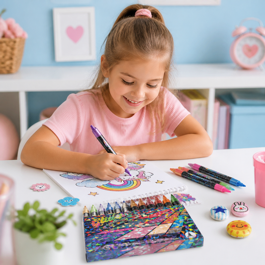 Glitzer-Pinselmarker-Set – Glitzernde Kunstmarker mit zwei Spitzen