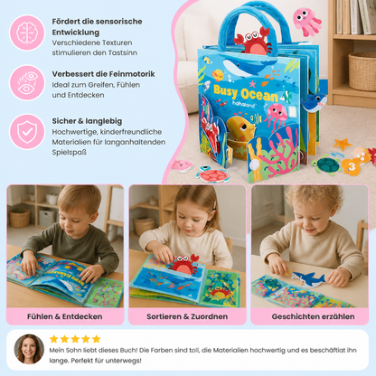 Montessori-Fühlbuch mit Meerestieren für spielerisches Lernen
