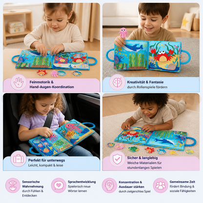 Montessori-Fühlbuch mit Meerestieren für spielerisches Lernen