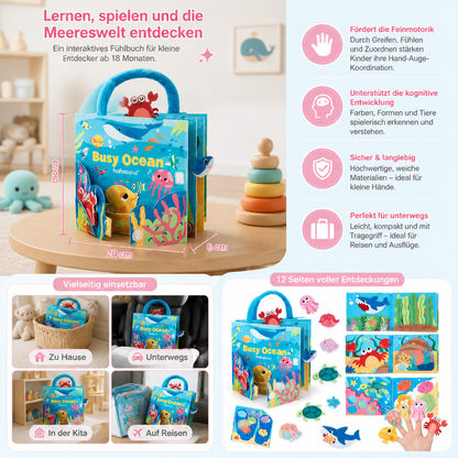 Montessori-Fühlbuch mit Meerestieren für spielerisches Lernen