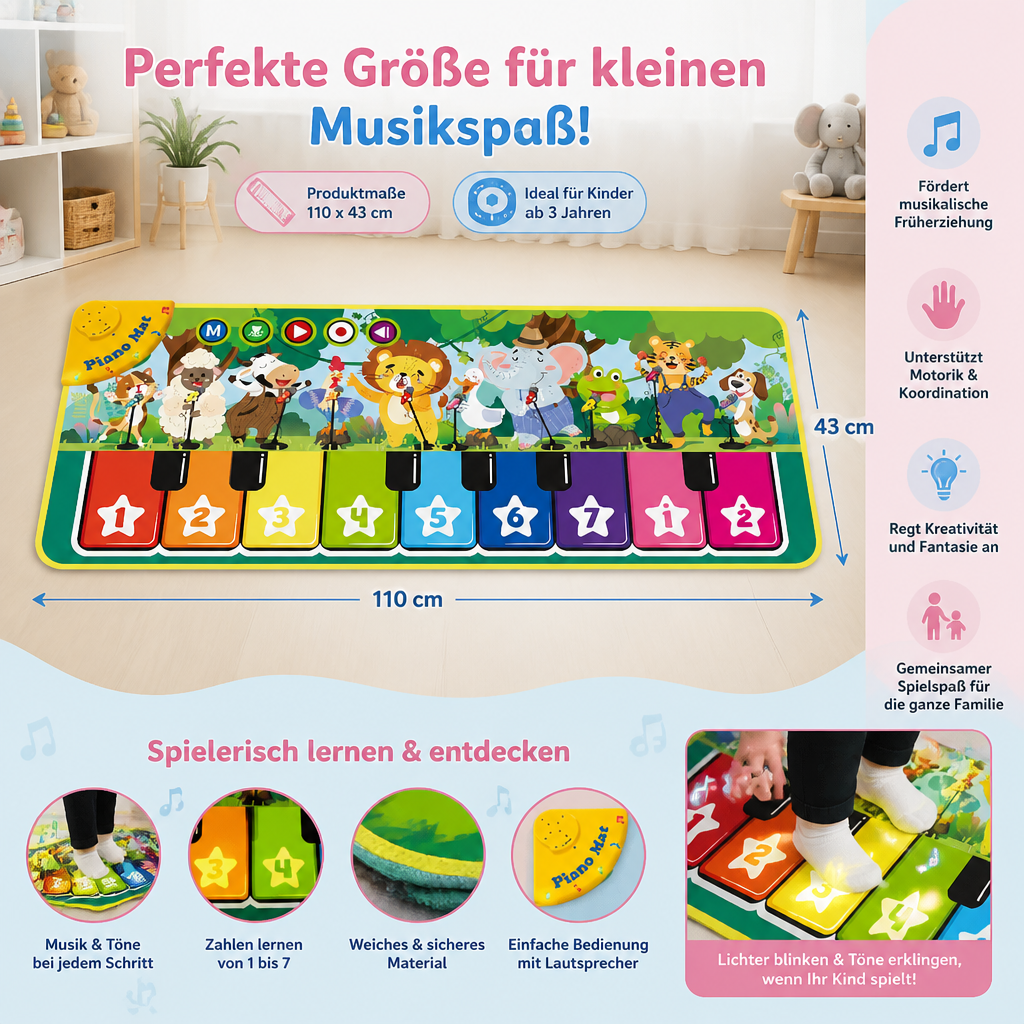Interaktive Musik-Klavier-Spielmatte für Kinder