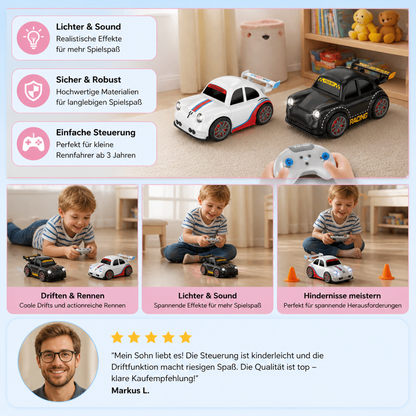 RC-Rennauto mit Driftfunktion für Kinder – Ferngesteuert mit Sensorlichtern & Sound