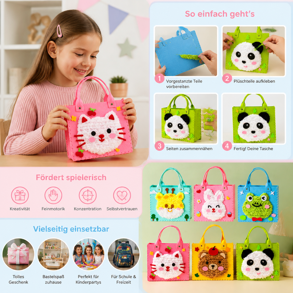 DIY-Plüschtaschen-Bastelset für Kinder