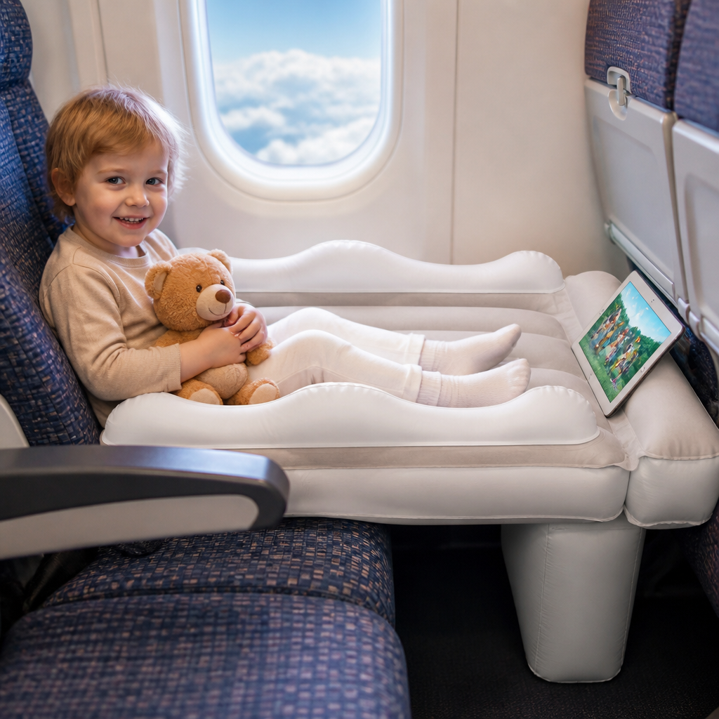 Aufblasbares Kleinkind-Reisebett mit Sitzverlängerung für Flugzeug und Auto