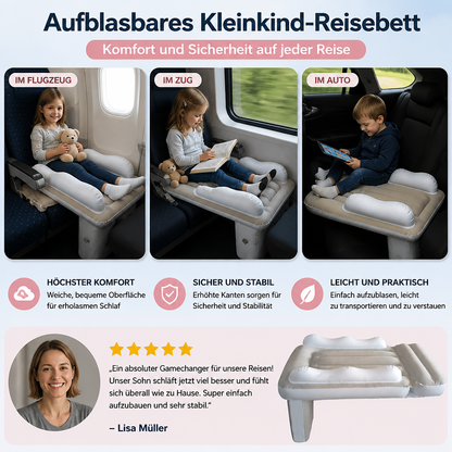 Aufblasbares Kleinkind-Reisebett mit Sitzverlängerung für Flugzeug und Auto