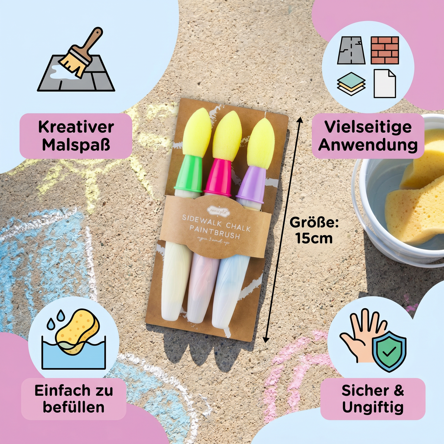Magische Zeichenstifte 3er-Set – Für kreativen Malspaß auf verschiedenen Oberflächen