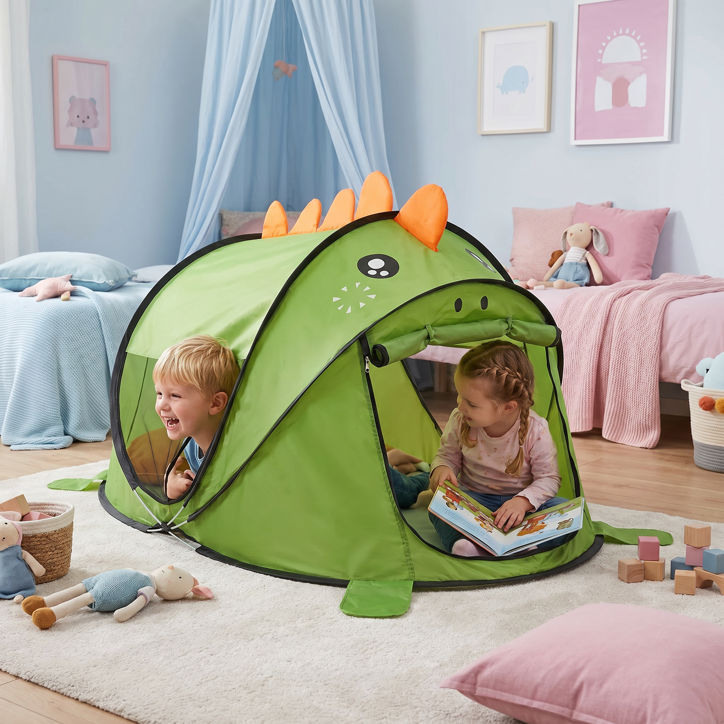 Faltbares Dino-Spielzelt für Kinder – perfekt für warme Tage & gemütliche Spielstunden