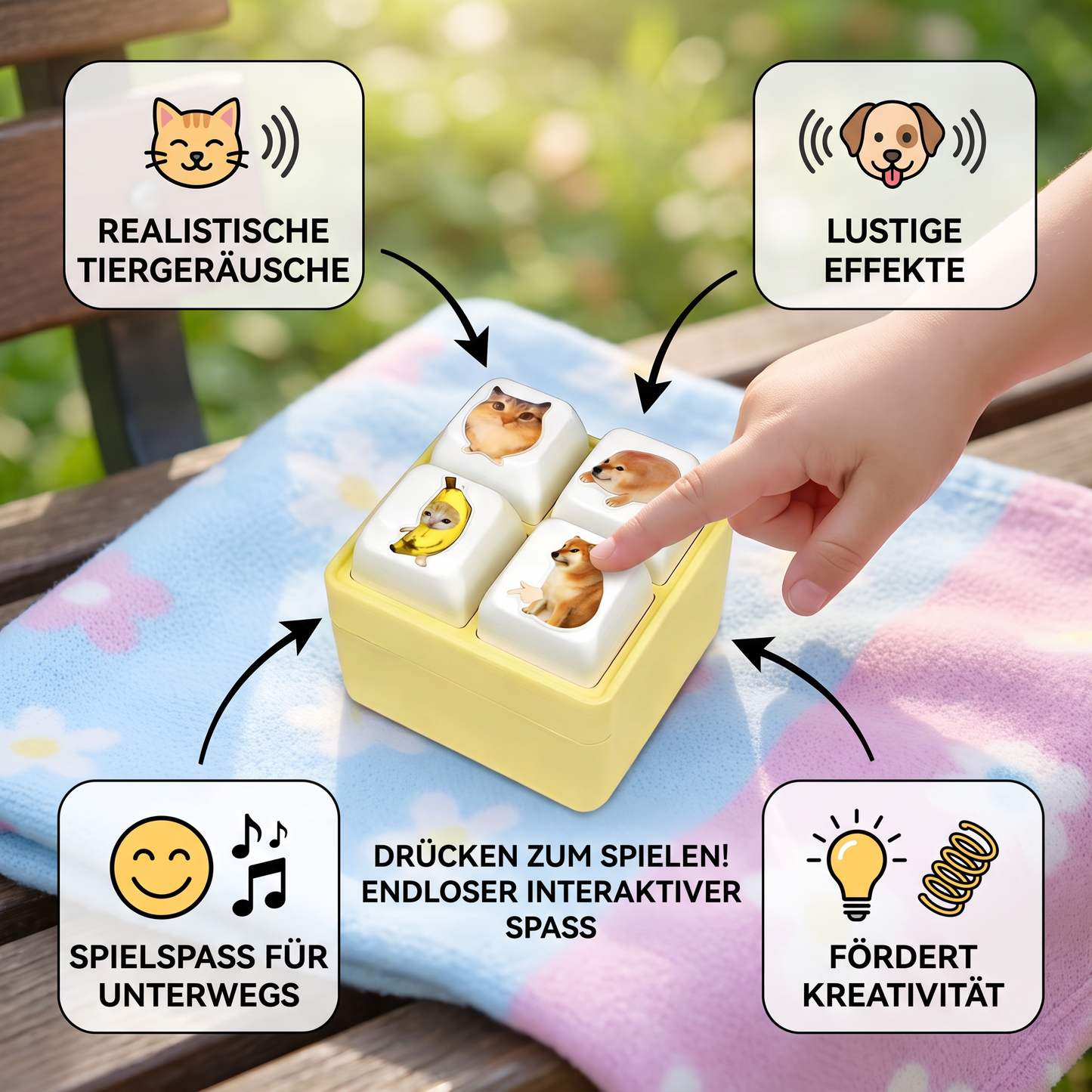 Lustiger Sprach Button Schlüsselanhänger mit Interaktiven Soundeffekten