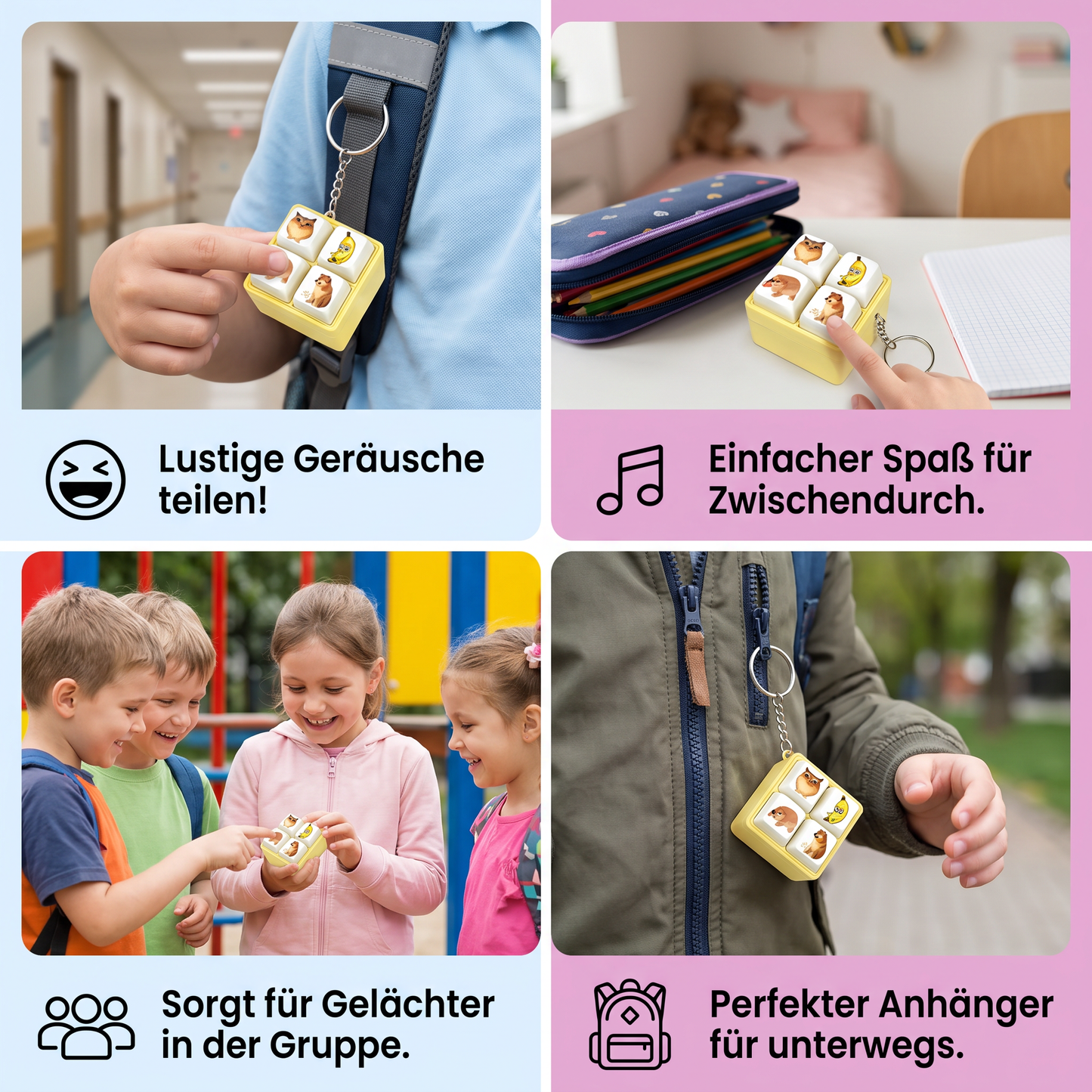 Lustiger Sprach Button Schlüsselanhänger mit Interaktiven Soundeffekten