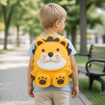 Kinder-Rucksack mit Cartoon-Tiermotiv – Leichter Schulrucksack mit mehreren Fächern