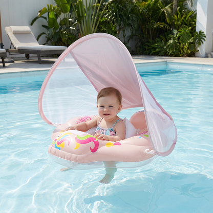 Baby-Schwimmring mit Sonnenschutz – Aufblasbarer Sitzring für sicheren Badespaß