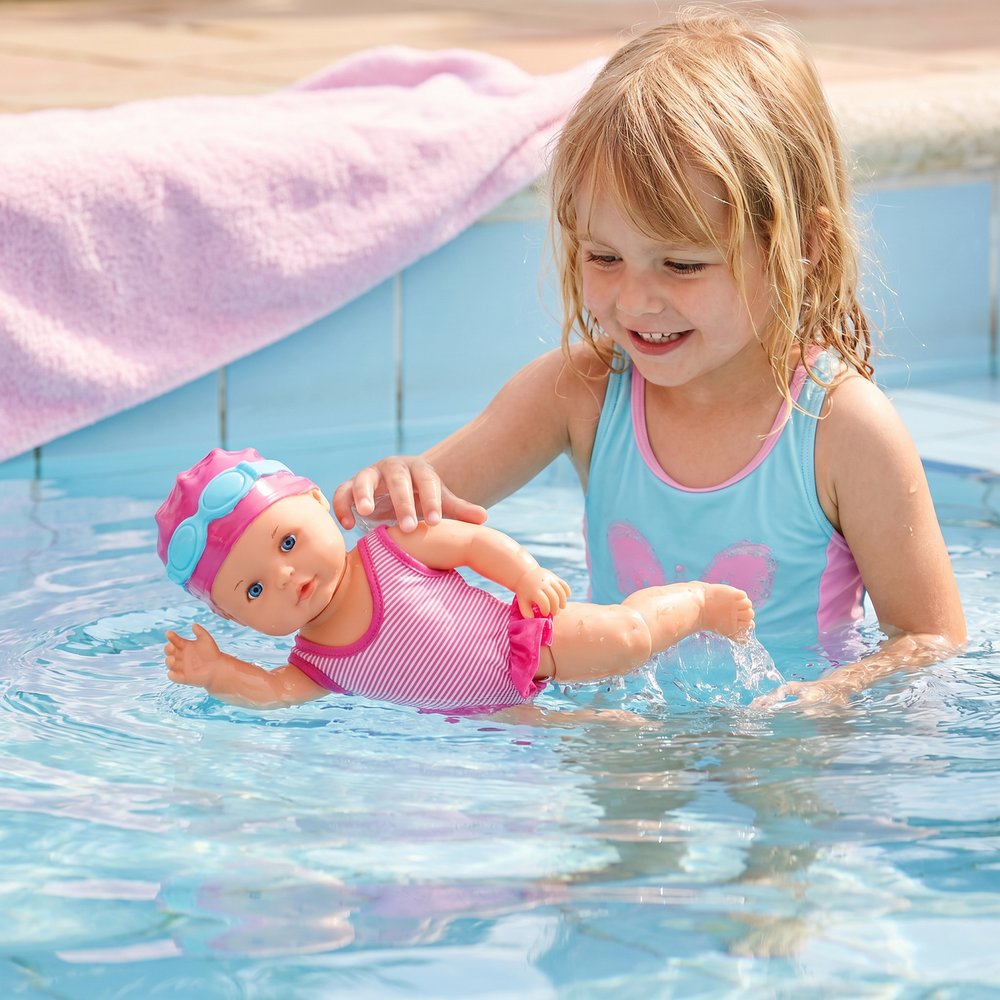Schwimmende Baby Puppe – Wasserdichtes elektrisches Poolspielzeug für Kinder