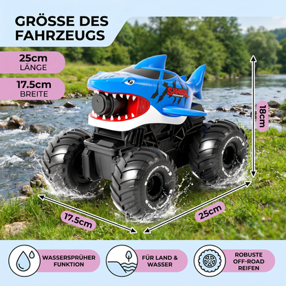 Ferngesteuertes Hai Amphibienfahrzeug für Land und Wasser mit Wassersprüher