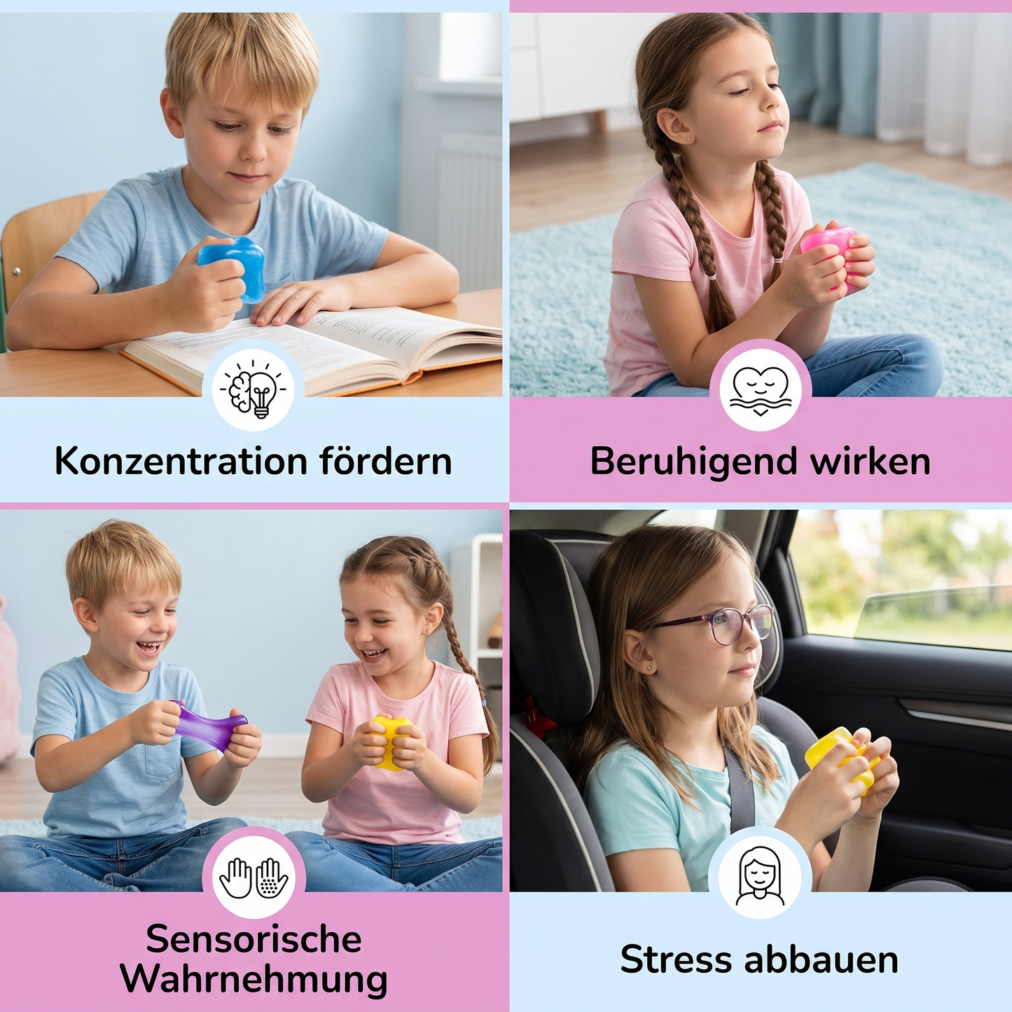 Cube Squishy Stressball – Weiches Gel-Fidget-Spielzeug für die Sinne