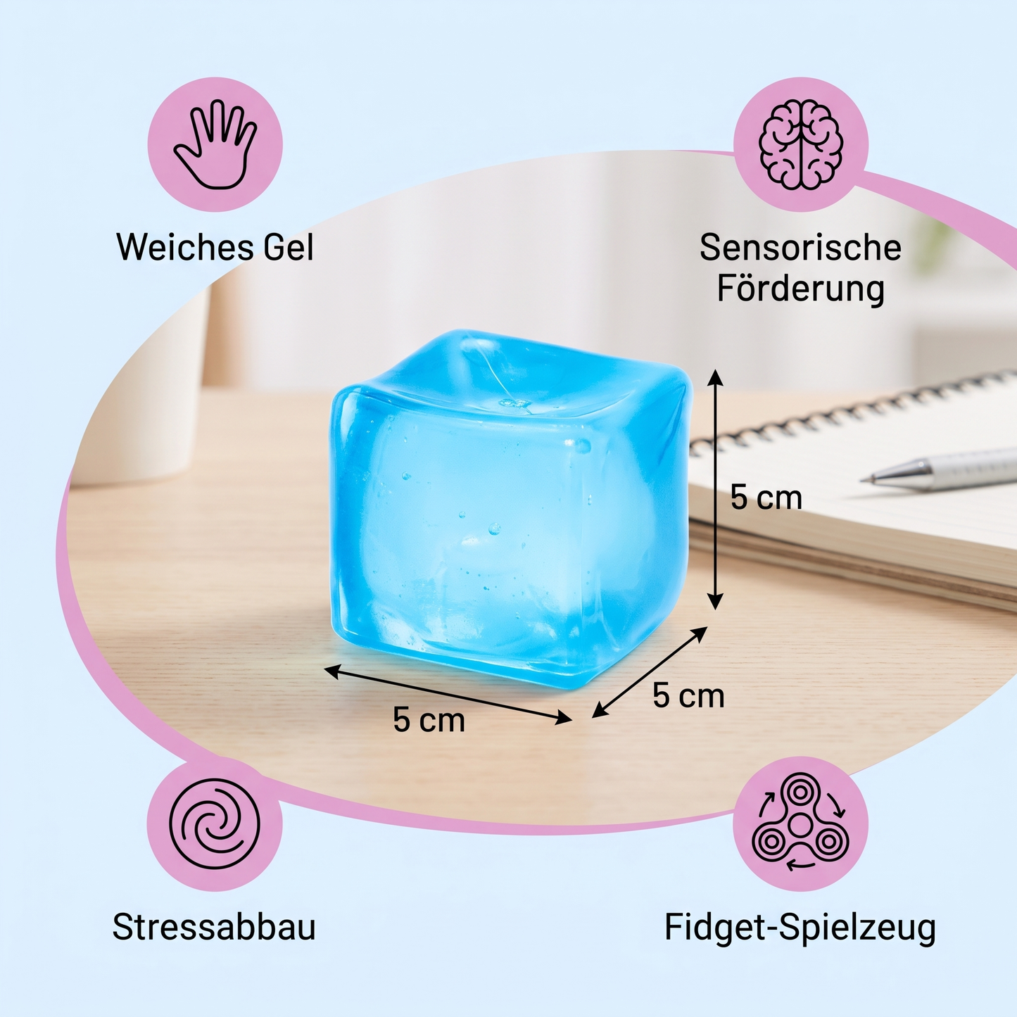 Cube Squishy Stressball – Weiches Gel-Fidget-Spielzeug für die Sinne