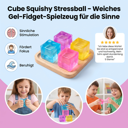 Cube Squishy Stressball – Weiches Gel-Fidget-Spielzeug für die Sinne