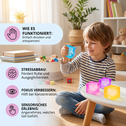Cube Squishy Stressball – Weiches Gel-Fidget-Spielzeug für die Sinne