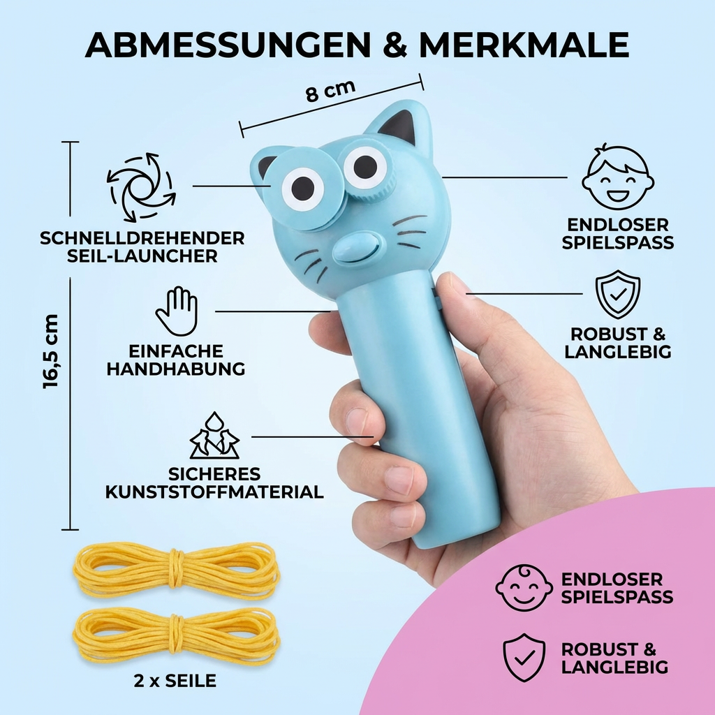 Lasso Spielzeug für Kinder – Rotierendes Seil im Katzen Design