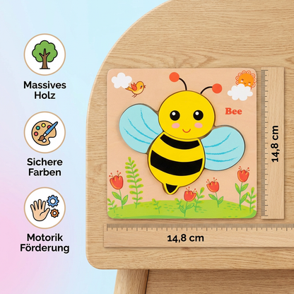3D Holz Puzzle für Kinder – Lernspielzeug mit Tieren für Kleinkinder