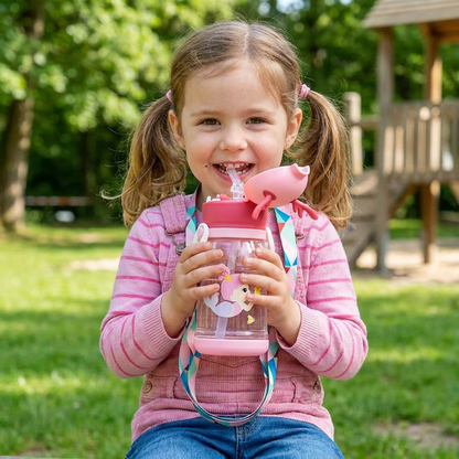 Niedlicher Kinder-Trinkbecher mit Geweih – Auslaufsicher, tragbar & bruchsicher