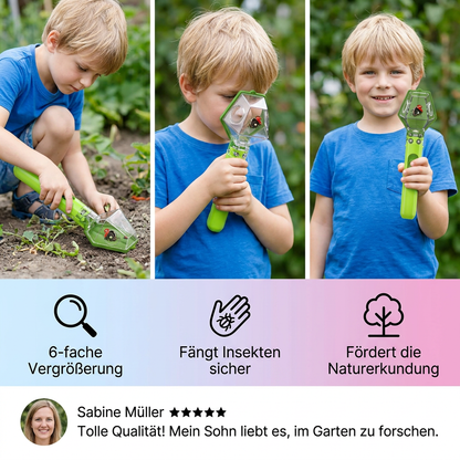 Insektenfanger für Kinder mit 6-facher Lupe – Hilfsmittel zur Insektenbeobachtung für Entdeckungen im Freien
