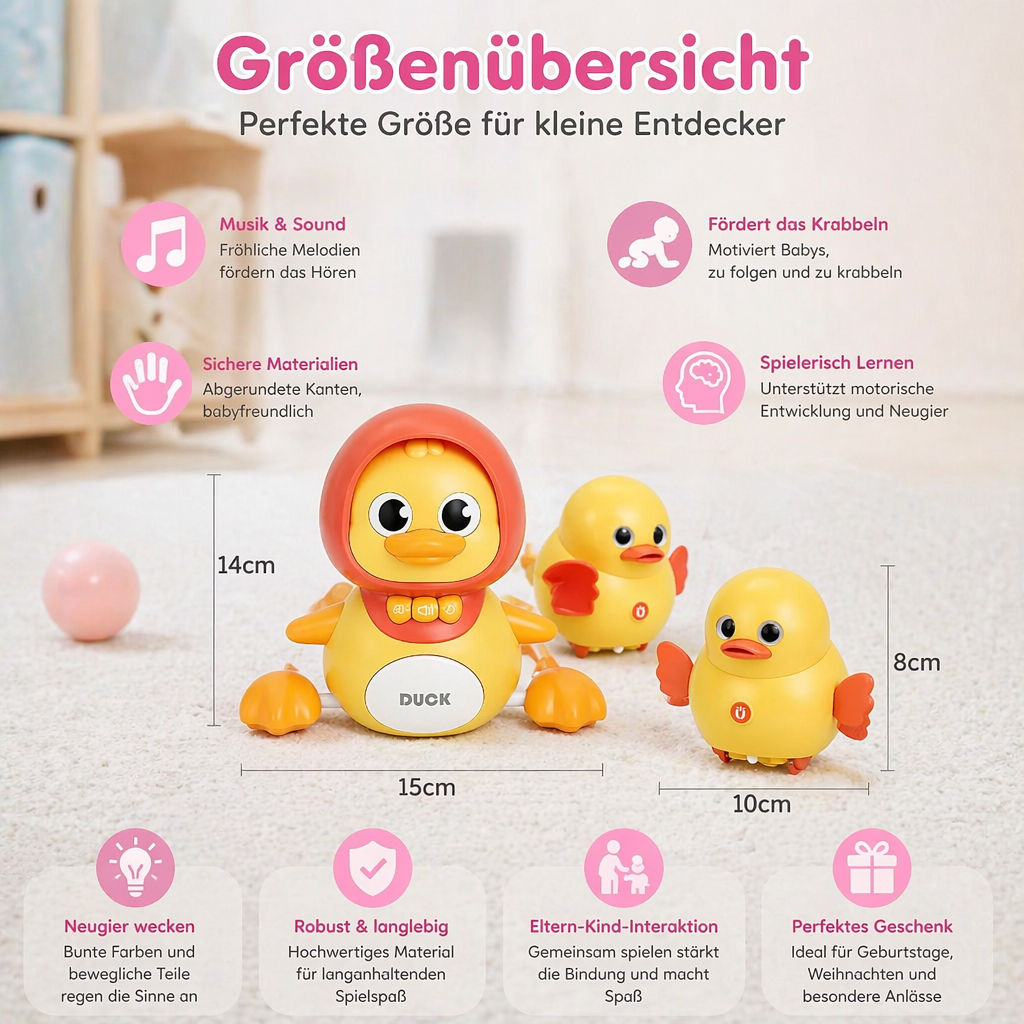 Entefamilie Krabbel- und Lernspielzeug mit Musik für Babys