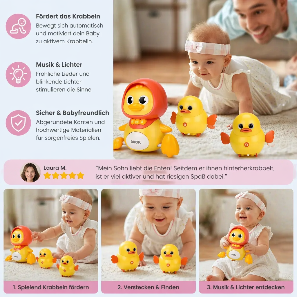 Entefamilie Krabbel- und Lernspielzeug mit Musik für Babys