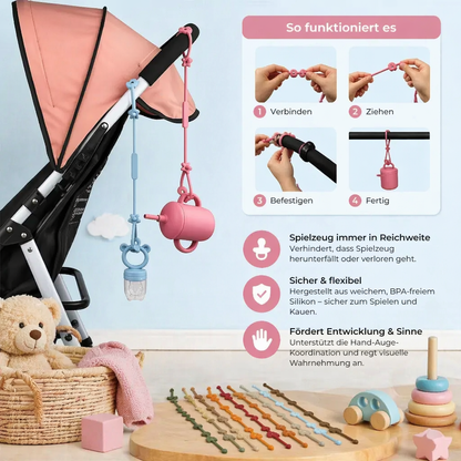 Silikon Baby-Kette mit Anti-Verlust-Schutz – für Schnuller & Spielzeug (5 Stück)