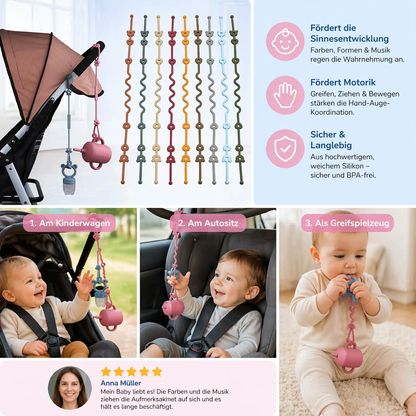 Silikon Baby-Kette mit Anti-Verlust-Schutz – für Schnuller & Spielzeug (5 Stück)