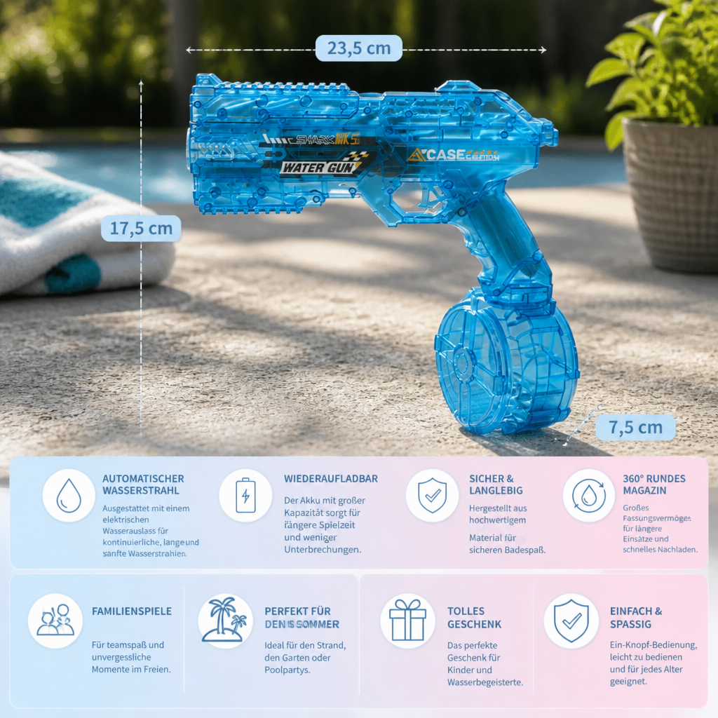 Elektrische Space Wasserpistole mit rundem Tank