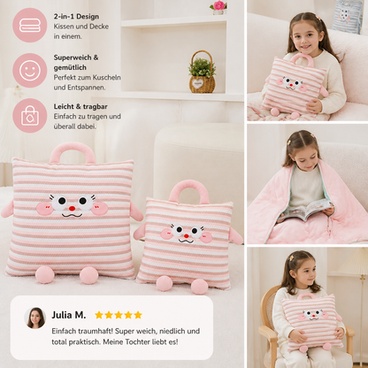 2-in-1 Kissen und Decke mit niedlichem Design
