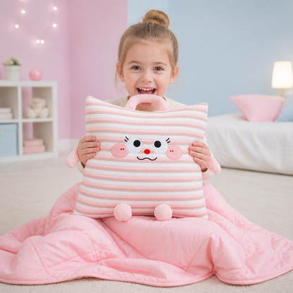 2-in-1 Kissen und Decke mit niedlichem Design