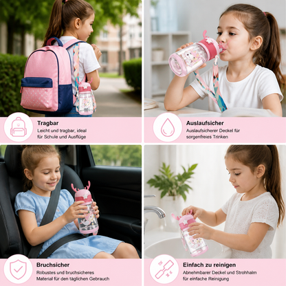 Niedlicher Kinder-Trinkbecher mit Geweih – Auslaufsicher, tragbar & bruchsicher