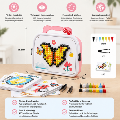 Montessori-Mosaik-Puzzle-Set für Kinder mit Pilzen und Steckstiften