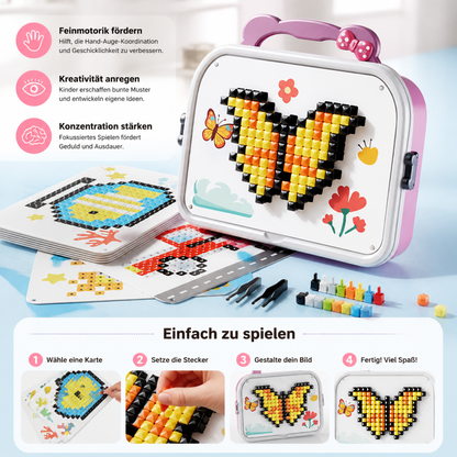 Montessori-Mosaik-Puzzle-Set für Kinder mit Pilzen und Steckstiften