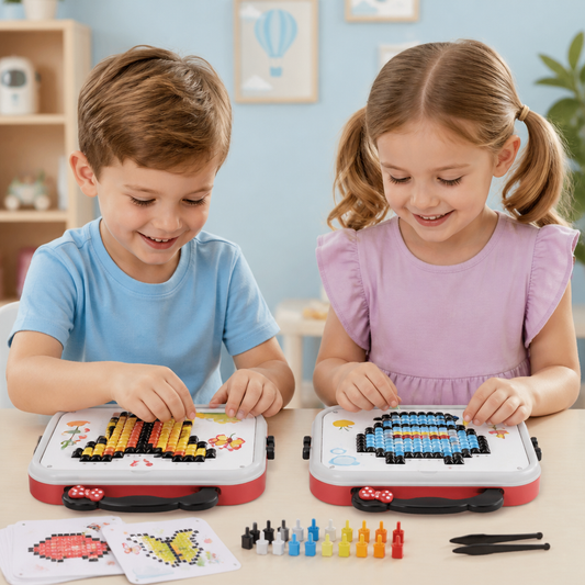 Montessori-Mosaik-Puzzle-Set für Kinder mit Pilzen und Steckstiften