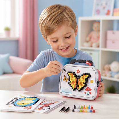 Montessori-Mosaik-Puzzle-Set für Kinder mit Pilzen und Steckstiften