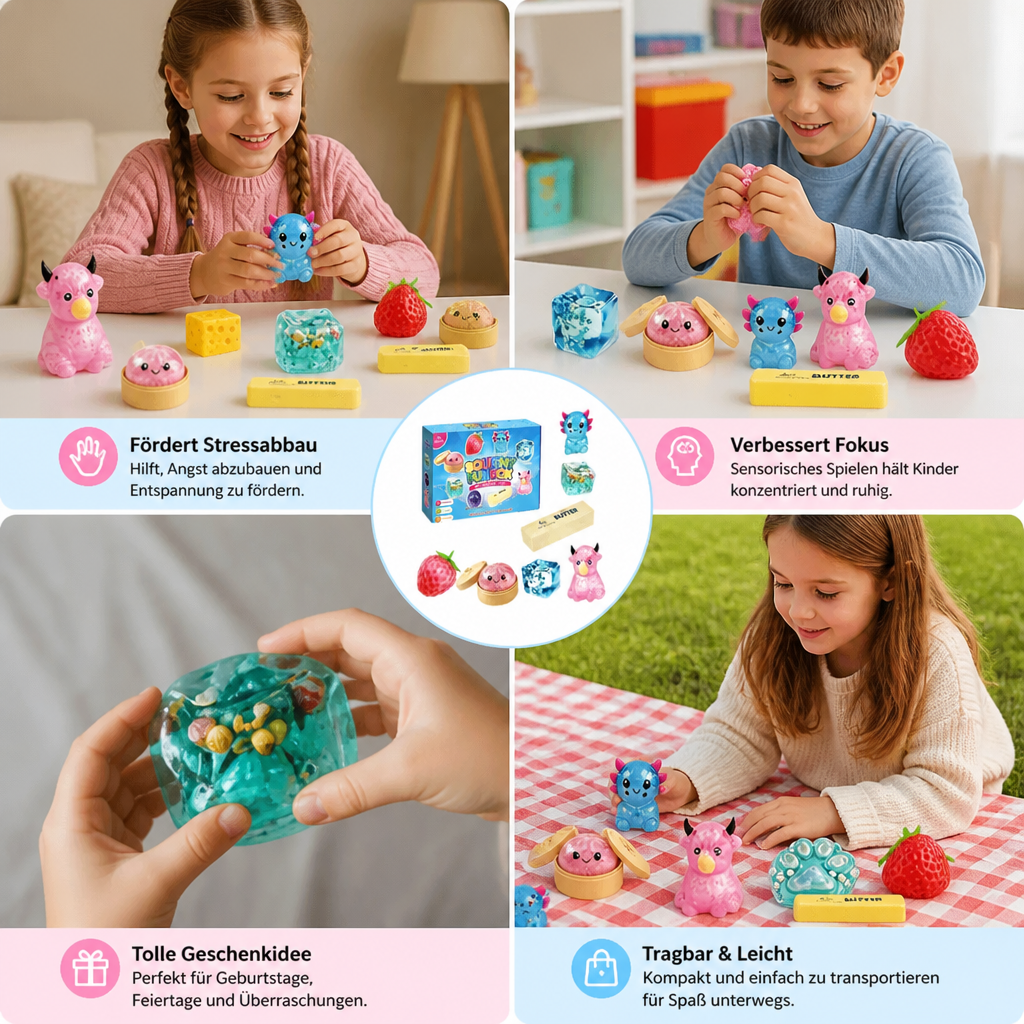 Premium-Set mit weichen Fidget-Spielzeugen – 8 sensorische Spielzeuge