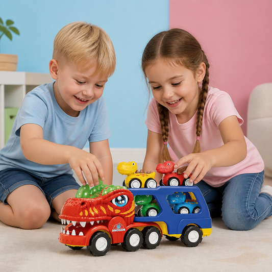 Spielzeugset „Dinosaurier-Transporter“ mit Mini-Dino-Autos