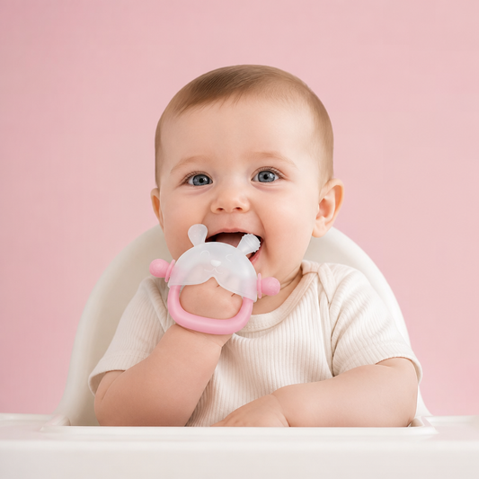 Hasen-Baby-Beißhandschuh – Weicher, BPA-freier Silikon-Beißring mit Anti-Fall-Handgelenkband (3–18 Monate)