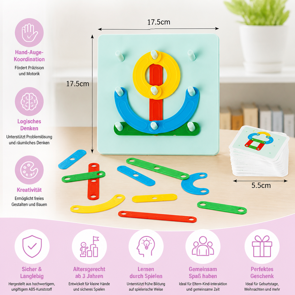 Lernspiel-Bausatz mit magnetischen Buchstaben und Zahlen