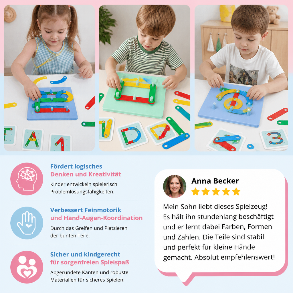 Lernspiel-Bausatz mit magnetischen Buchstaben und Zahlen
