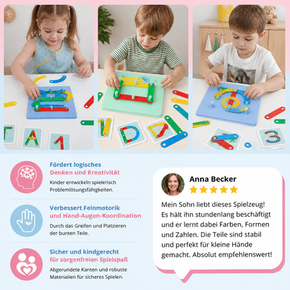 Lernspiel-Bausatz mit magnetischen Buchstaben und Zahlen