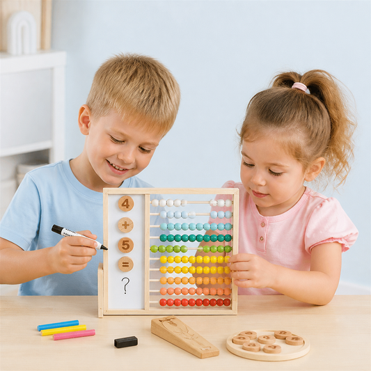 Magnetischer Holz-Abakus für Kinder – Lernspielzeug mit Zahlen und Farben