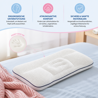Ergonomisches Memory-Foam-Kinderkissen mit Nackenstütze